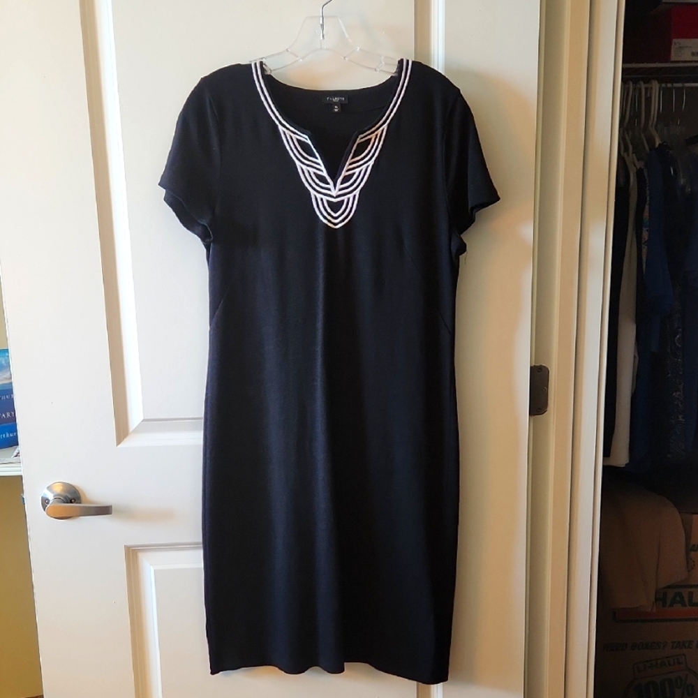 Talbots Black Embellished Knee-Length Dress
